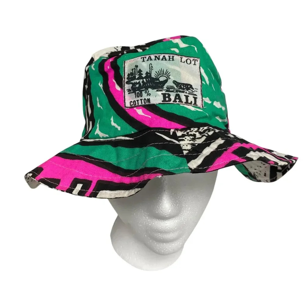 Vintage Colorful Bali Abstract Print Adult Bucket Hat - Picture 2 of 7
